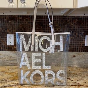 Michael Kors Large Logo Print Clear Tote Bag